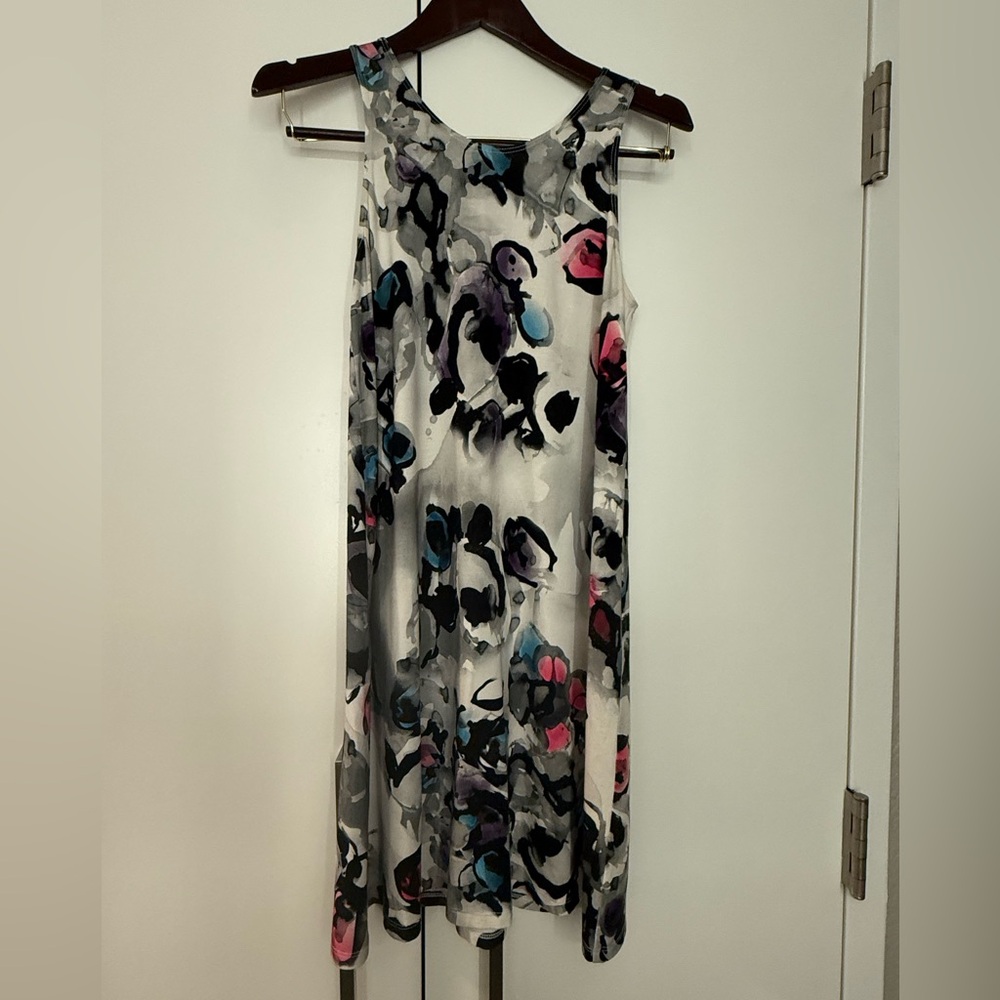 Miik Audrey Swing Watercoulor Dress Multicolored Abstract Painted Design XS/TP